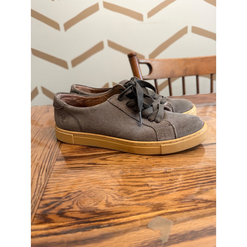 Frye Ivy Low Lace Sneaker Women 6‎ Grey Suede Leather Casual 3478806-CCL